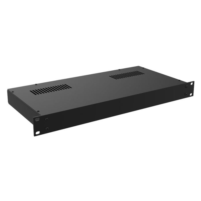 1U Black 220mm Deep Rack Box with a Black Aluminium Front