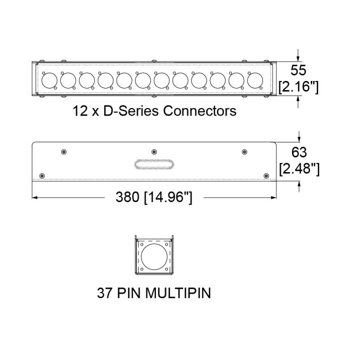12 Channel Stage Box punched for Neutrik D-series connectors