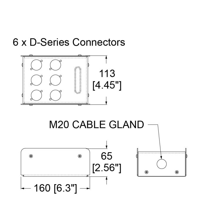 6 Hole Stage Box Punched for D-Series Connectors | Penn Elcom