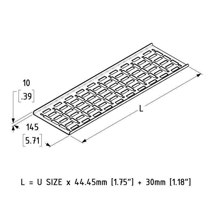 37U Black Vertical Cable Management Tray | Penn Elcom
