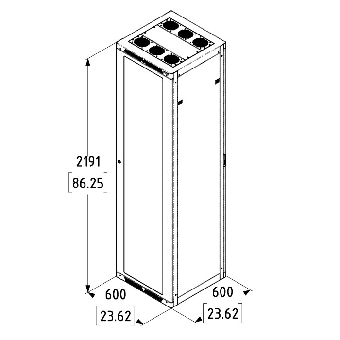 47U Pro Series Server Enclosure with 10/32 Rails & Vented Door