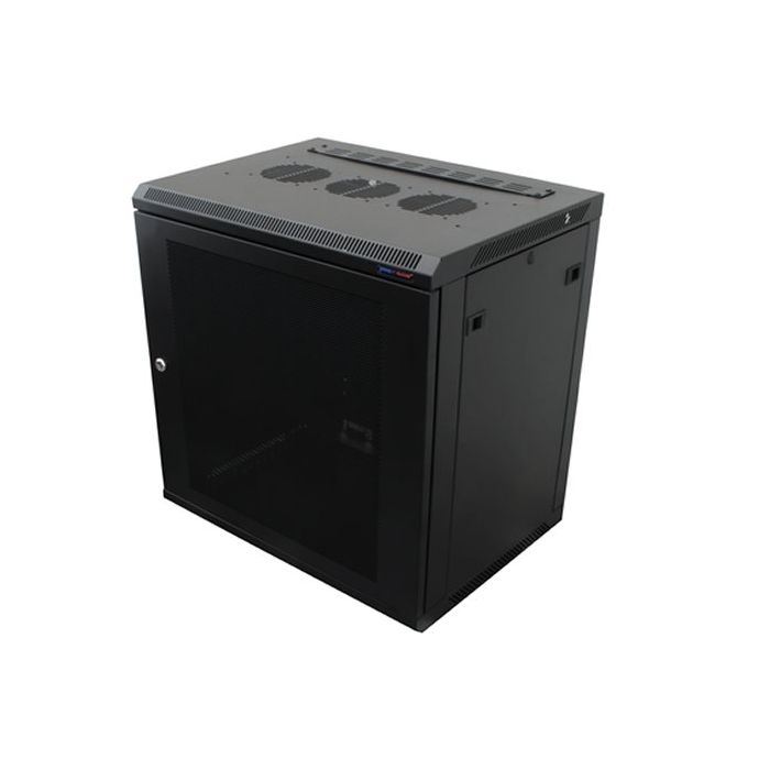 Threaded Mounting Racks 450mm Deep 12U Black Wall Mount Rack with 10/32 Threaded Rails and ...