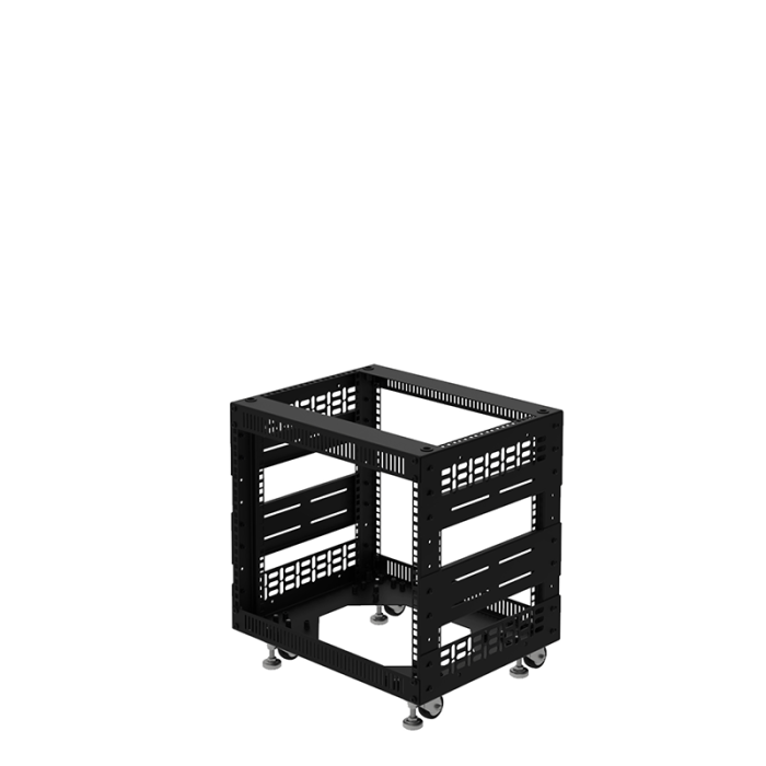 8U Open Tower System with Square Hole Rails – 400mm Deep | Penn Elcom