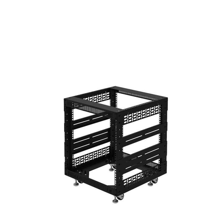 10U Open Tower System with Square Hole Rails – 510mm Deep | Penn Elcom