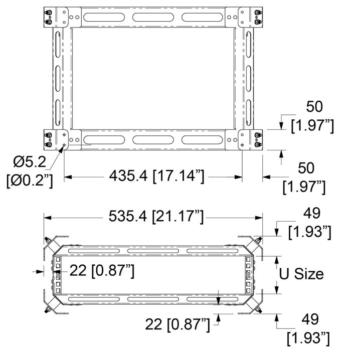 2U Lightweight Shock Mount Rack System - 510mm Deep | Penn Elcom