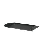 1U Black Vented Rack Shelf - 10 5/8" Deep