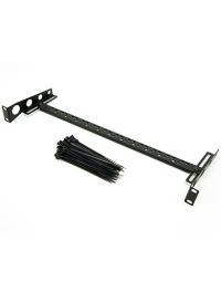 1U Cable Support Rack Bar with Depth-Adjustable Lacer Bar