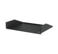 2U Black Vented Rack Shelf - 14 1/2
