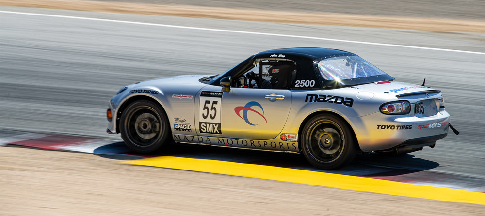 Penn Elcom sponsors 55 Mazda Motorsports Car with Alex Berg as the driver