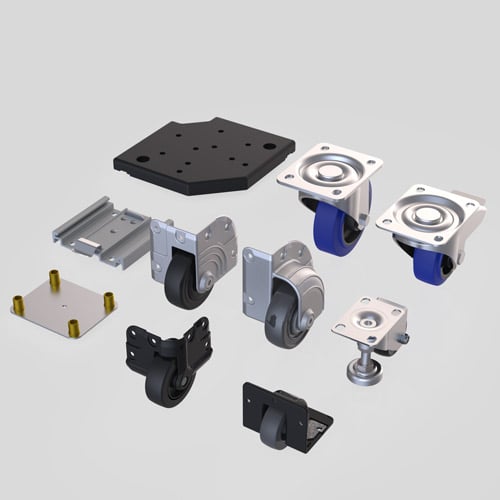 shop flight case castors