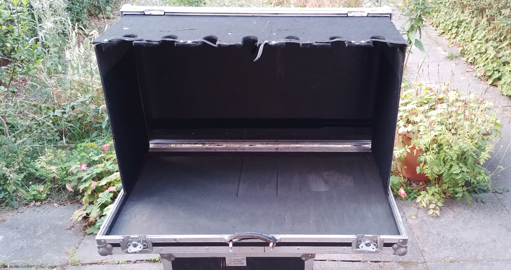 Inside Laura's flight case, clear and ready for adventures