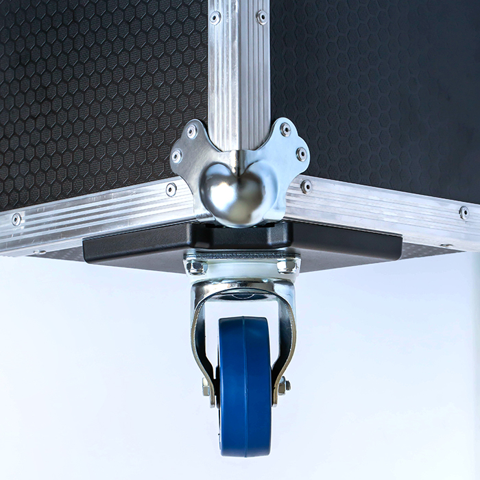 W0098-FM in action with castor wheel attached to the plate