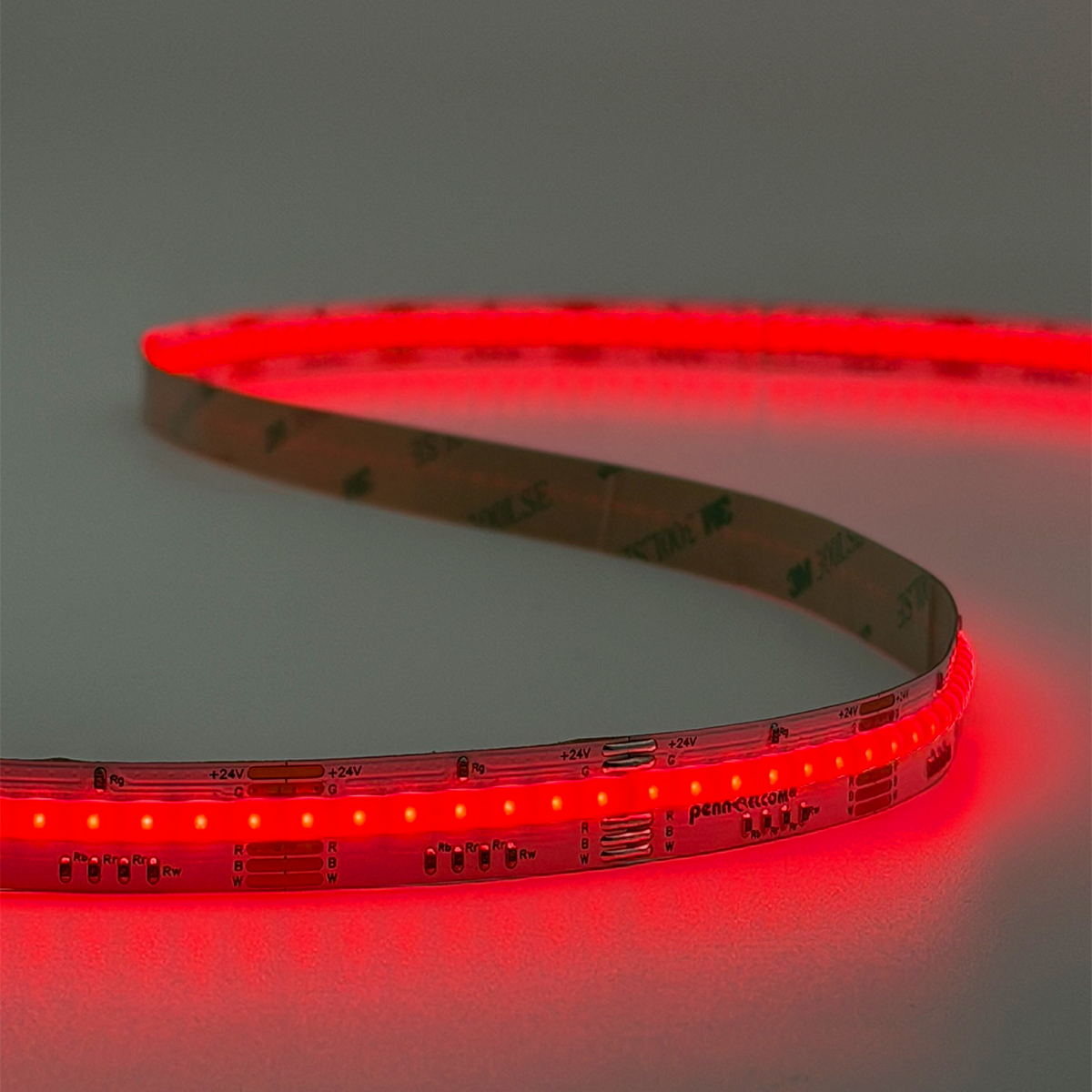 LEDPL-COBRGBW940-18W switched on with red light