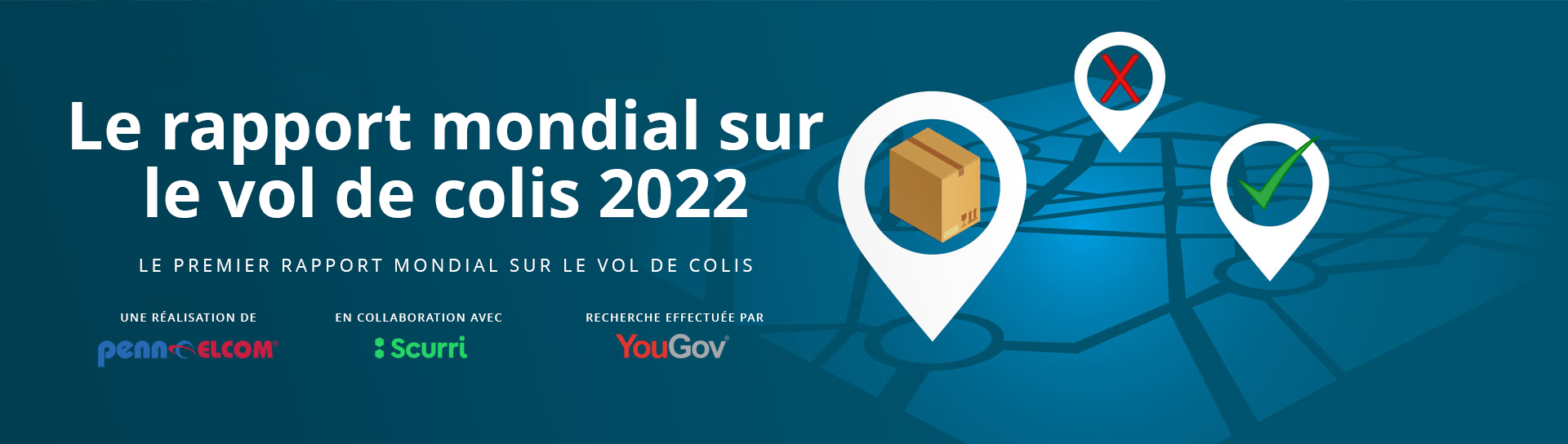 banni&egrave;re d'en-t&ecirc;te de rapport de vol de colis avec logos