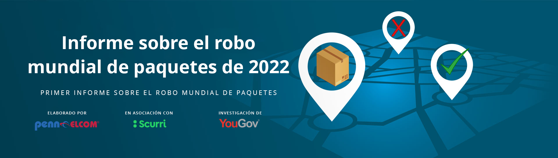 Imagen del banner del Informe global sobre robo de paquetes con logotipos de asociaciones