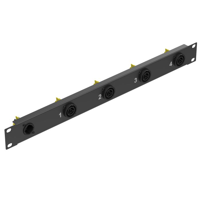 1U Rack Panel Filled with 5 x powerCON TRUE1 Chassis Connectors
