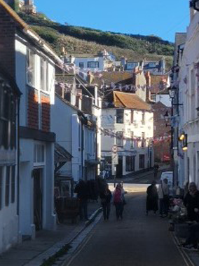 Hastings Old Town - a view of Courthouse Street