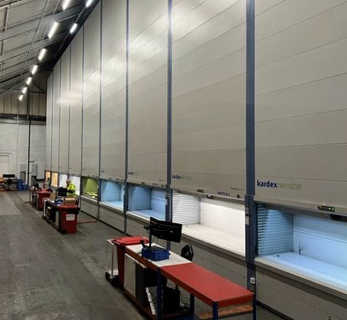 Shuttle is waiting for products to be placed in these newly installed machines