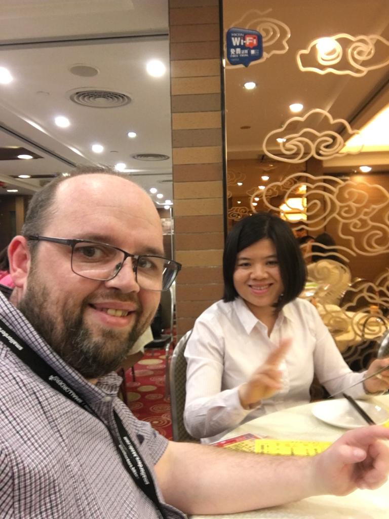 Dan and Linda enjoying a meal together out and about