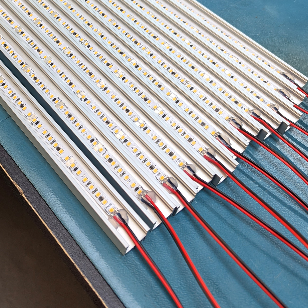 LED flex strip mounted into profiles